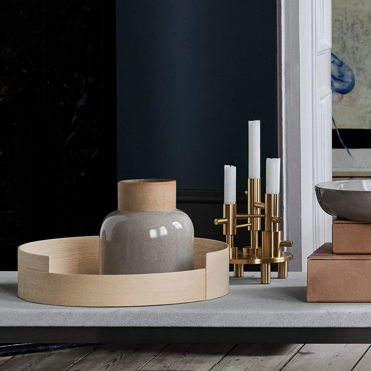 Brass Triple Candleholder - Image 4