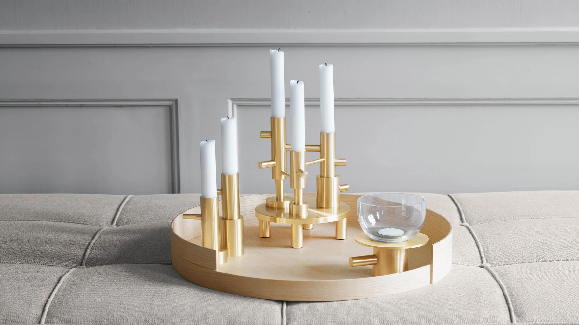 Brass Triple Candleholder - Image 6