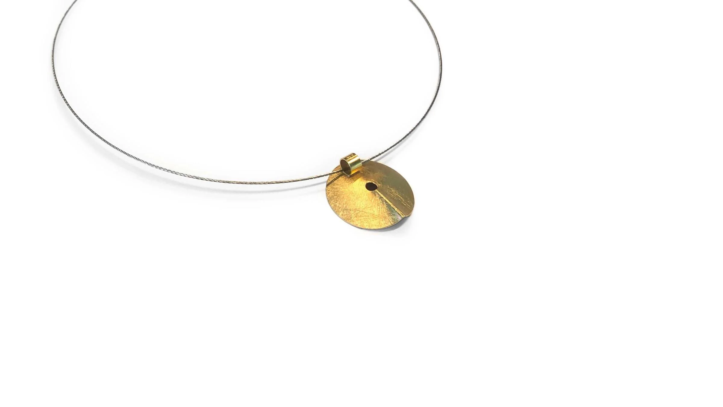 Creased Disc Pendant Necklace - Image 20